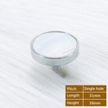 Round bright white mother of pearl and silver drawer handle/White pearl and shiny silver cabinet handle/Pearl shell and silver door knob