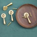 Large gold brass drop drawer pull/Brass drop cabinet handle/classic style drop door knob/gold furniture hardware/dressing table handle