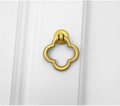 Gold brass clover shaped drop drawer pull/Gold brass gothic style cabinet handle/Four leaf clover shape door handle/Gold brass hardware