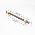 Dark brown wood and gold brass cylindrical shaped bar handle/wooden drawer pull/kitchen furniture hardware/modern cabinet handle/simple look