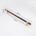 Dark brown wood and gold brass cylindrical shaped bar handle/wooden drawer pull/kitchen furniture hardware/modern cabinet handle/simple look