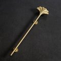 Gold cabinet bar handle with art nouveau style radiating fan pattern/long drawer pull/wardrobe door handle/home improvement/door handle