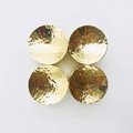 Solid shiny hammered brass round drawer handle/Textured brass cabinet pull/Round inverted gold door knob/Heavy gold brass drawer pull/