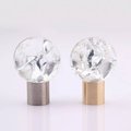 Cracked glass ball drawer pull/Fractured clear glass ball cabinet handle/Cracked glass door knob/glass furniture hardware/transparent glass