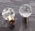 Cracked glass ball drawer pull/Fractured clear glass ball cabinet handle/Cracked glass door knob/glass furniture hardware/transparent glass