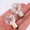 Cracked glass ball drawer pull/Fractured clear glass ball cabinet handle/Cracked glass door knob/glass furniture hardware/transparent glass