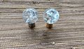 Cracked glass ball drawer pull/Fractured clear glass ball cabinet handle/Cracked glass door knob/glass furniture hardware/transparent glass