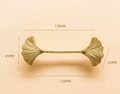Gold Ginkgo leaf and rope design bar handle/Brass maidenhair tree leaf shaped cabinet pull/Brass leaf shaped door handle/Gingko drawer knob
