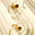 Clear lucite and brass bar shaped cabinet handle/Clear acrylic resin and gold brass drawer pull/Transparent lucite and brass door handle
