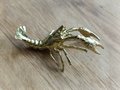 Gold solid brass lobster cabinet pull/Sea creature shaped door handle/beach themed drawer knob/brass furniture hardware/Crab shaped handle