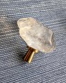 Polished quartz crystal cabinet pull/crystal furniture hardware/Quartz Crystal drawer handle/Crystal door handle/Crystal and brass drawer pu