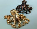 Gold or bronze octopus cabinet pull/Brass Kracken drawer knob/Octopus drawer handle/quirky furniture hardware/deep sea door knob/Fun handles