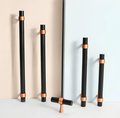 Rose Gold and Black cabinet bar handles/copper and black drawer pull/kitchen hardware/renovation project door handle/rose gold cabinet pulls