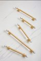 White marble and brass bar handle/Stone and brass drawer pull/unique cabinet handle/IKEA hack/wardrobe door handle/Geometric shaped hardware