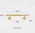 Geometric pink crystal and brass bar handle/Semi precious stone and brass drawer pull/unique cabinet handle/IKEA hack/wardrobe door handle