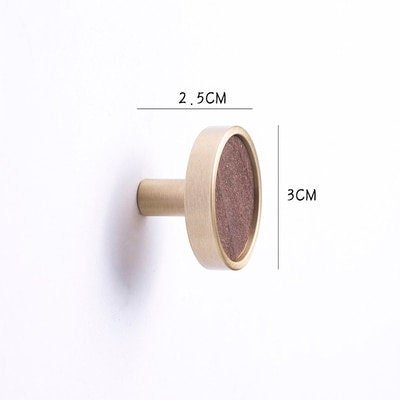 Dark brown wood and gold brass cylindrical shaped bar handle/wooden drawer pull/kitchen furniture hardware/modern cabinet handle/simple look