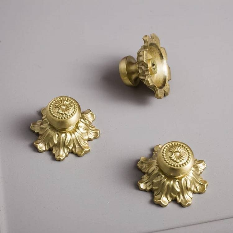 Baroque inspired gold brass cabinet pull/Antique style Door Handle/Gold ornate door knob/classic furniture hardware/gold brass drawer pull