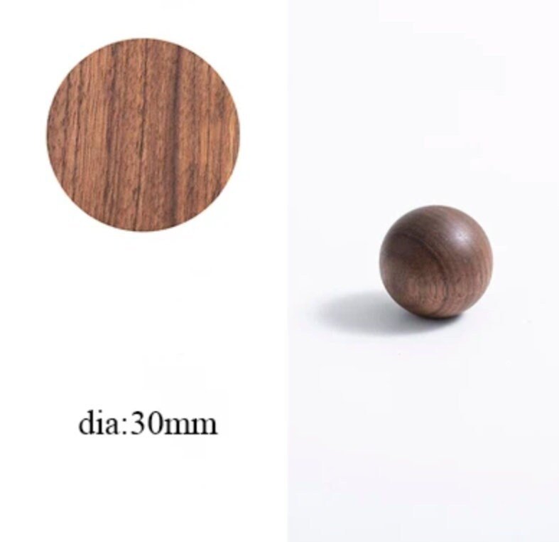Wooden ball cabinet handle/Wood Ball drawer pull/Wooden furniture hardware/Natural wood door handle/Walnut, ash or beech wooden hardware