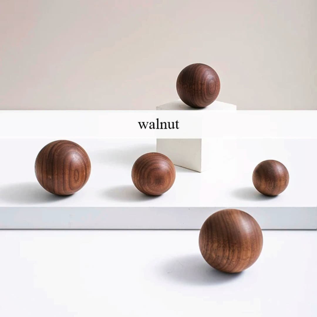 Wooden ball cabinet handle/Wood Ball drawer pull/Wooden furniture hardware/Natural wood door handle/Walnut, ash or beech wooden hardware