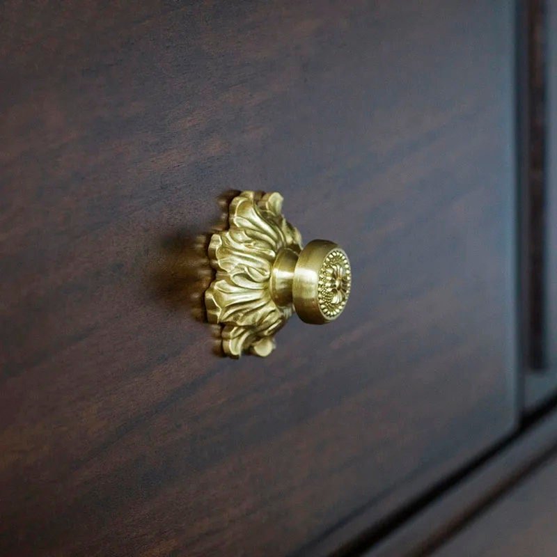 Baroque inspired gold brass cabinet pull/Antique style Door Handle/Gold ornate door knob/classic furniture hardware/gold brass drawer pull