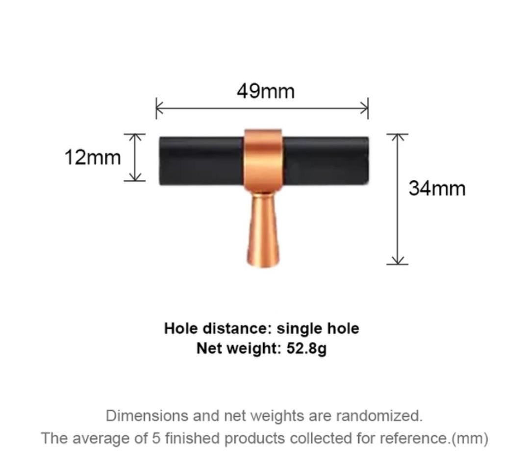 Rose Gold and Black cabinet bar handles/copper and black drawer pull/kitchen hardware/renovation project door handle/rose gold cabinet pulls