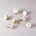 Round white quartz crystal and brass drawer pull/large gemstone cabinet handle/white crystal and brass door handle/Gemstone hardware