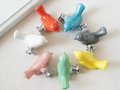 Cute colourful porcelain bird drawer handle/Chick shaped door knob/Colourful cottage style cabinet handle/bird shaped nursery door handles