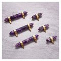 Luxury hexagonal purple amethyst crystal bar handle with gold brass fixings/Purple gemstone drawer pull/stone hardware/Amethyst door handle