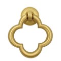 Gold brass clover shaped drop drawer pull/Gold brass gothic style cabinet handle/Four leaf clover shape door handle/Gold brass hardware