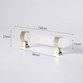 Luxury hexagonal white quartz crystal cabinet bar handle with gold or silver fixings/gemstone drawer pull/semi precious stone door handle