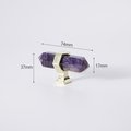 Luxury hexagonal purple amethyst crystal bar handle with gold brass fixings/Purple gemstone drawer pull/stone hardware/Amethyst door handle