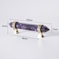 Luxury hexagonal purple amethyst crystal bar handle with gold brass fixings/Purple gemstone drawer pull/stone hardware/Amethyst door handle