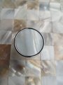 Round bright white mother of pearl and silver drawer handle/White pearl and shiny silver cabinet handle/Pearl shell and silver door knob