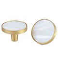Brass mother of pearl drawer pull/White pearl cabinet pull/White shell drawer handle/Furniture hardware/Pearl door knob/Shell door handle