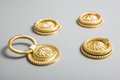 Regency style gold brass ring cabinet Pull/antique style door handle/ornate door knob/gold furniture hardware/decorative gold drawer pull