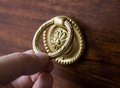Regency style gold brass ring cabinet Pull/antique style door handle/ornate door knob/gold furniture hardware/decorative gold drawer pull