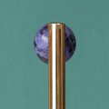 Shiny gold brass bar handle resting on semi precious stone balls/colourful cabinet handle/stone furniture hardware/crystal drawer pull