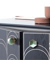 Green jade hexagonal shaped drawer pull/Green semi precious stone and brass cabinet handle/Geometric door knob/stone furniture hardware