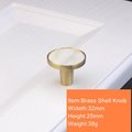 Brass mother of pearl drawer pull/White pearl cabinet pull/White shell drawer handle/Furniture hardware/Pearl door knob/Shell door handle