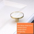 Brass mother of pearl drawer pull/White pearl cabinet pull/White shell drawer handle/Furniture hardware/Pearl door knob/Shell door handle