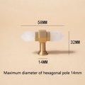 Luxury brass and white quartz crystal hexagonal bar pulls/gemstone drawer pulls/crystal cabinet handles/gold door handles/hexagonal knob