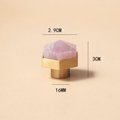 Luxury gold and rose pink quartz crystal hexagonal bar pull/gemstone drawer pull/crystal cabinet handle/gold door handle/hexagonal knob