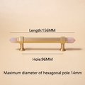 Luxury gold and rose pink quartz crystal hexagonal bar pull/gemstone drawer pull/crystal cabinet handle/gold door handle/hexagonal knob