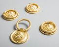 Regency style gold brass ring cabinet Pull/antique style door handle/ornate door knob/gold furniture hardware/decorative gold drawer pull