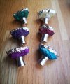 Bright coloured quartz crystal geode cabinet handles/gemstone drawer handle/crystal door handle/colourful semi precious stone door knob