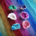 Bright coloured quartz crystal geode cabinet handles/gemstone drawer handle/crystal door handle/colourful semi precious stone door knob
