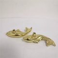 Shiny gold leaping fish drawer handle/koi carp cabinet pull/solid brass fish door handle/fish shaped drawer knob/gold furniture hardware
