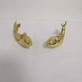 Shiny gold leaping fish drawer handle/koi carp cabinet pull/solid brass fish door handle/fish shaped drawer knob/gold furniture hardware
