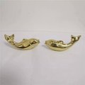 Shiny gold leaping fish drawer handle/koi carp cabinet pull/solid brass fish door handle/fish shaped drawer knob/gold furniture hardware