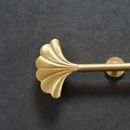 Gold cabinet bar handle with art nouveau style radiating fan pattern/long drawer pull/wardrobe door handle/home improvement/door handle